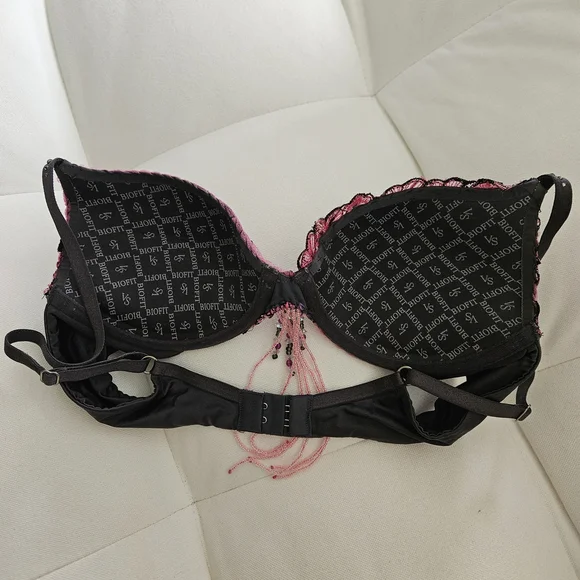 Belly Dance Victoria's Secret Pink And Grey Floral Embroidered Push-Up Bra - Picture 4 of 6